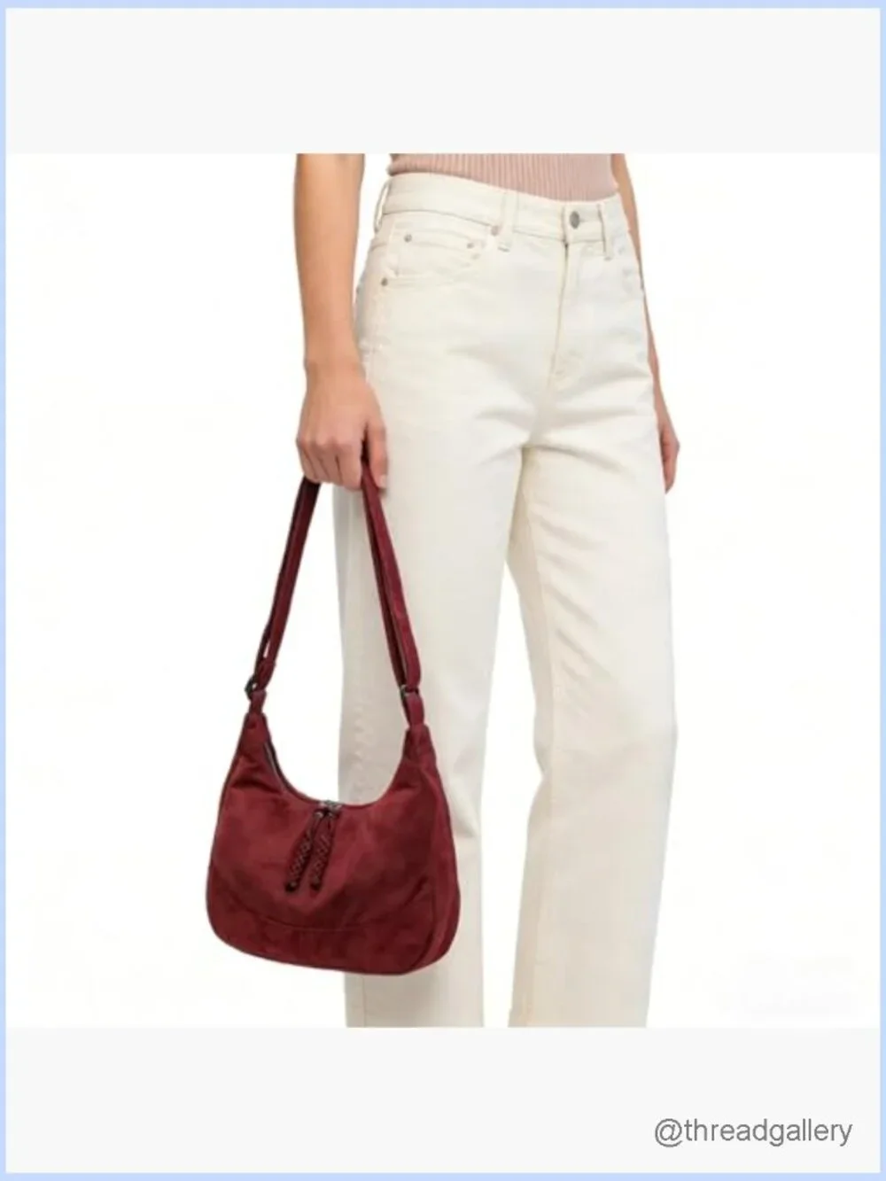 Ultra Soft Foldable Vegan Leather Crossbody Hobo Handbag Tote Shoulder Bag Purse